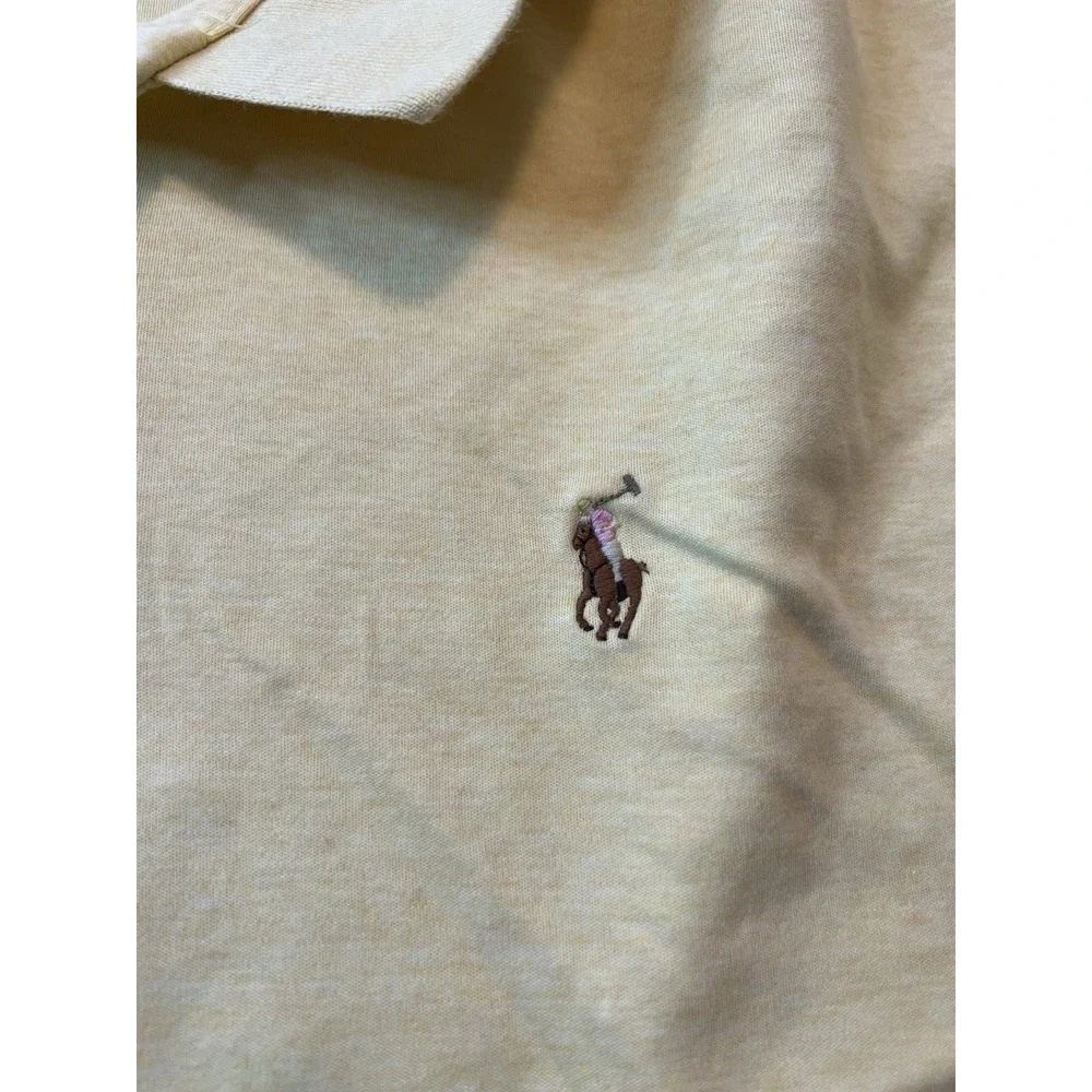 Polo Ralph Lauren Mens Shirt XXL Yellow  Short Sleeve Pony Logo